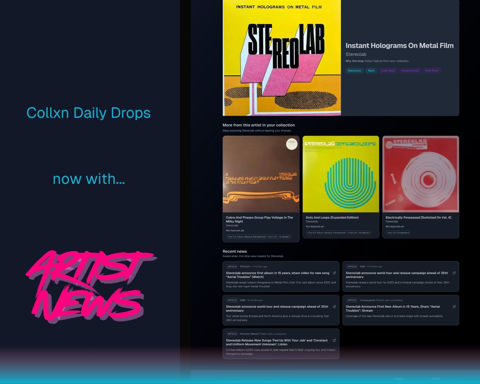Daily Drops Now Include Recent Artist News